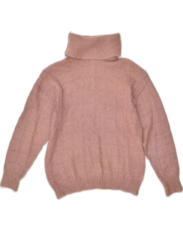 ROBERTA PUCCINI Womens Roll Neck Jumper Sweater IT 44 Medium Pink Mohair Handmade Hand-knitted Hand-woven ROBERTA PUCCINI Womens Roll Neck Jumper Sweater IT 44 Medium Pink Mohair Handmade Hand-knitted Hand-woven