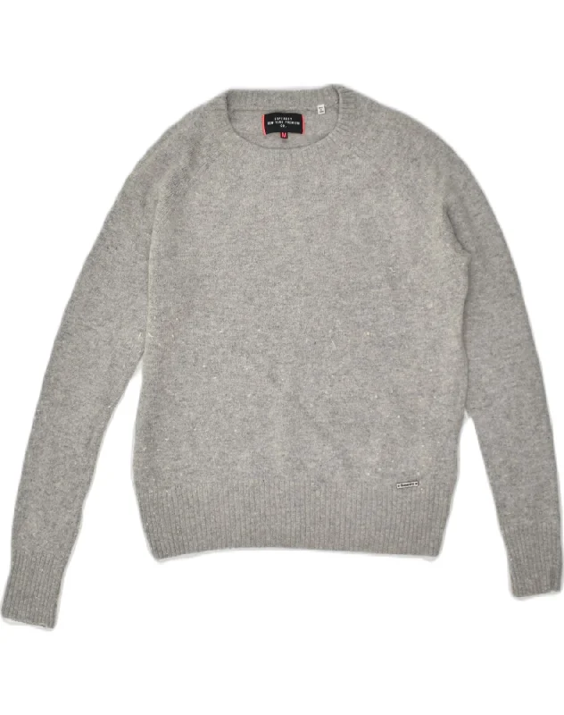 SUPERDRY Womens Crew Neck Jumper Sweater UK 14 Medium Grey Nylon Wool Sweater Cotton Sweater Cashmere Sweater SUPERDRY Womens Crew Neck Jumper Sweater UK 14 Medium Grey Nylon Wool Sweater Cotton Sweater Cashmere Sweater