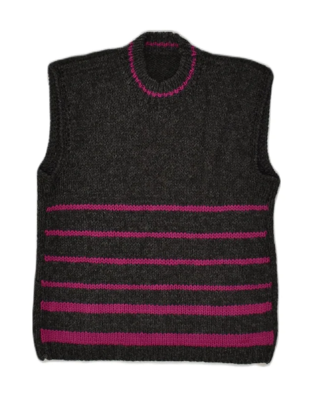 VINTAGE Womens Sleeveless Turtle Neck Jumper Sweater UK 12 Medium Grey Anti-Pilling Anti-Shrink Durable VINTAGE Womens Sleeveless Turtle Neck Jumper Sweater UK 12 Medium Grey Anti-Pilling Anti-Shrink Durable
