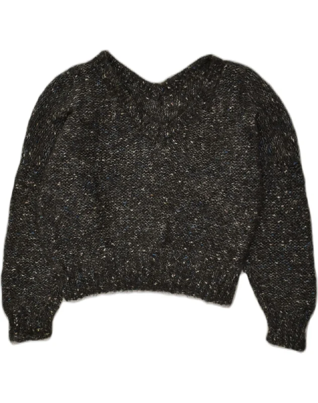 VINTAGE Womens V-Neck Jumper Sweater UK 16 Large Grey Flecked Elegant Classic Vintage VINTAGE Womens V-Neck Jumper Sweater UK 16 Large Grey Flecked Elegant Classic Vintage