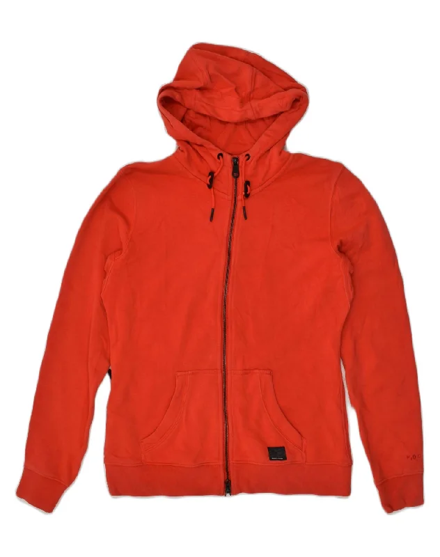 VINTAGE Womens Zip Hoodie Sweater UK 14 Medium Red Cotton Anti-Pilling Anti-Shrink Durable VINTAGE Womens Zip Hoodie Sweater UK 14 Medium Red Cotton Anti-Pilling Anti-Shrink Durable
