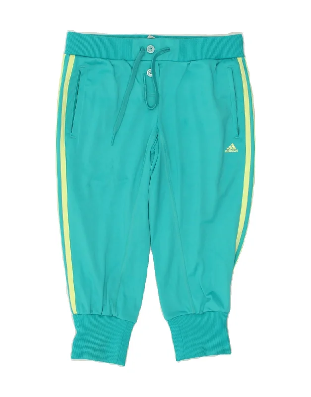 ADIDAS Womens Capri Tracksuit Trousers Joggers UK 4/6 XS  Turquoise