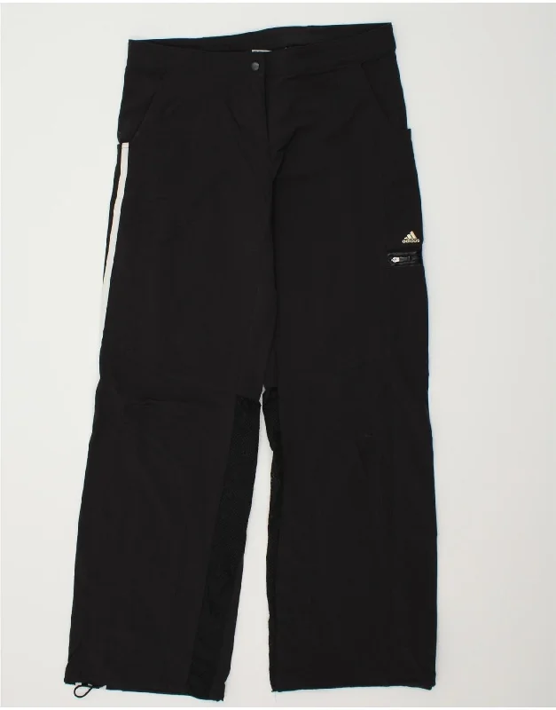 ADIDAS Womens Clima 365 Tracksuit Trousers UK 14 Large Black Polyester Trousers Silk Elegant