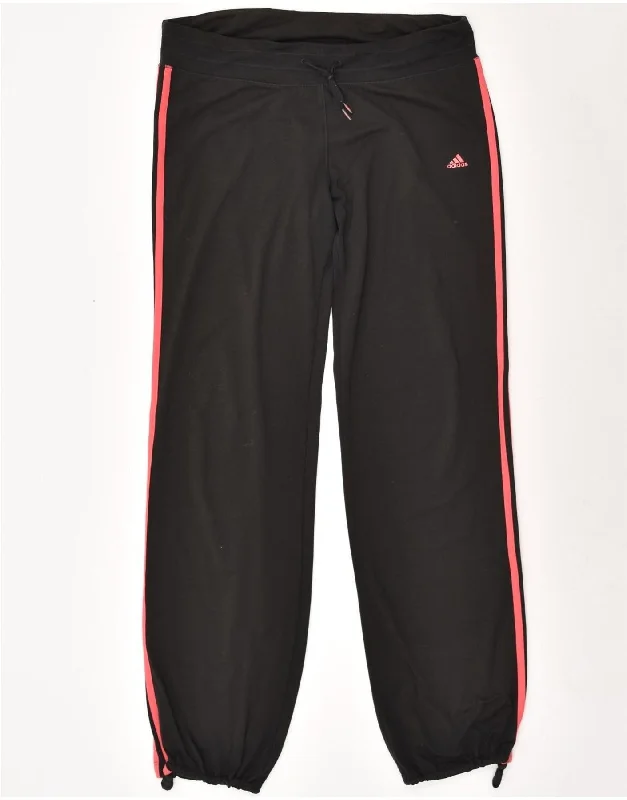 ADIDAS Womens Climalite Tracksuit Trousers Joggers UK 12/14 Medium Black Trousers Harem Relaxed Fit