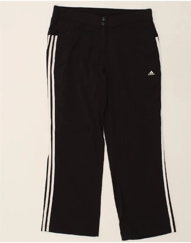 ADIDAS Womens Climalite Tracksuit Trousers UK 16 Large Black Nylon