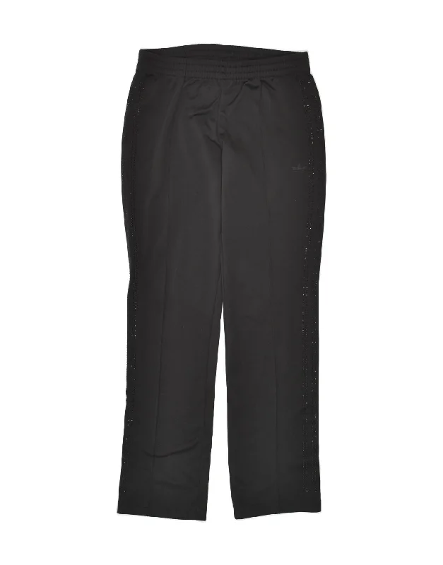 ADIDAS Womens Graphic Tracksuit Trousers EU 34 XS Black Polyester