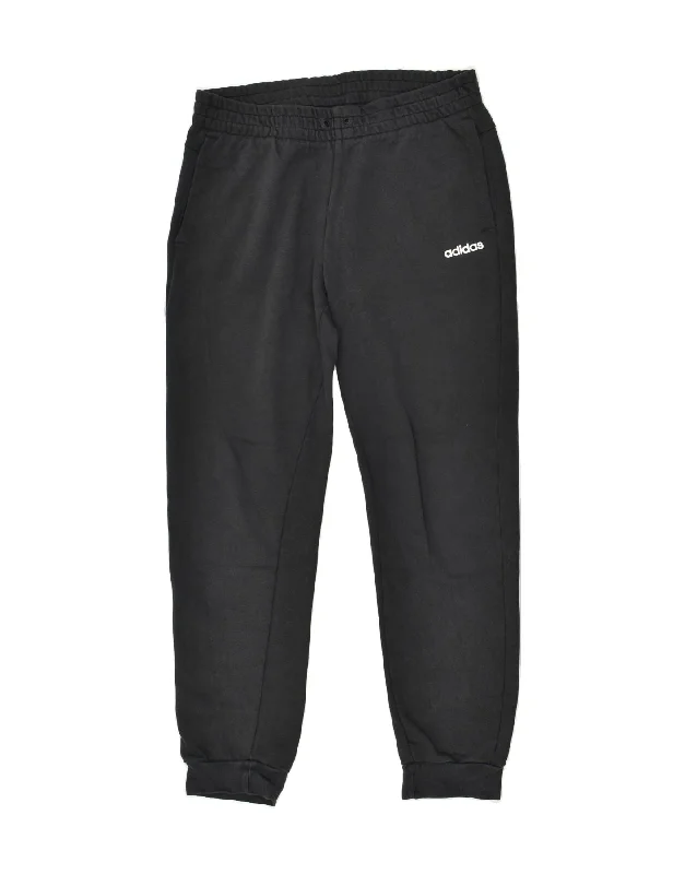 ADIDAS Womens Graphic Tracksuit Trousers Joggers Large Black Cotton Trousers Denim Blue