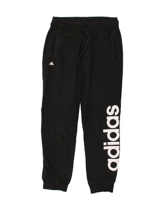 ADIDAS Womens Graphic Tracksuit Trousers Joggers UK 12/14 Medium Black