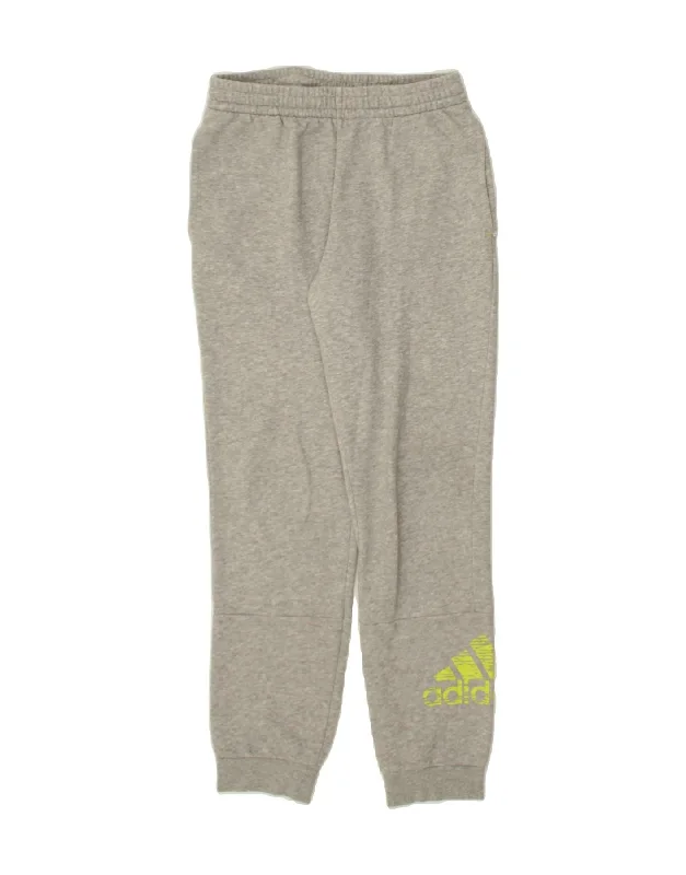 ADIDAS Womens Graphic Tracksuit Trousers Joggers UK 12 Medium Grey