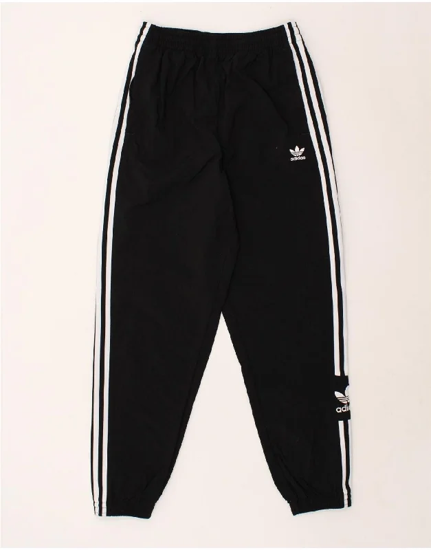 ADIDAS Womens Graphic Tracksuit Trousers Joggers UK 8 Small Black