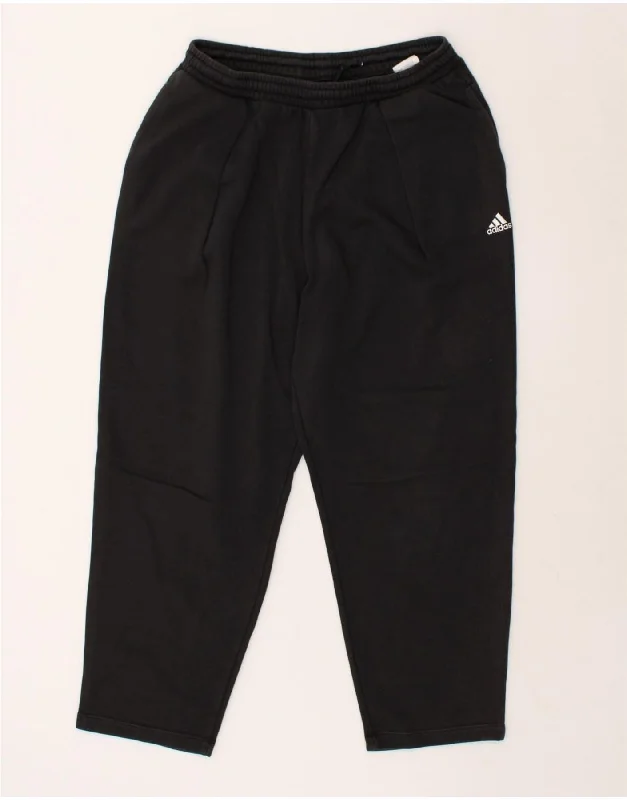 ADIDAS Womens Graphic Tracksuit Trousers UK 12 Medium  Black Cotton