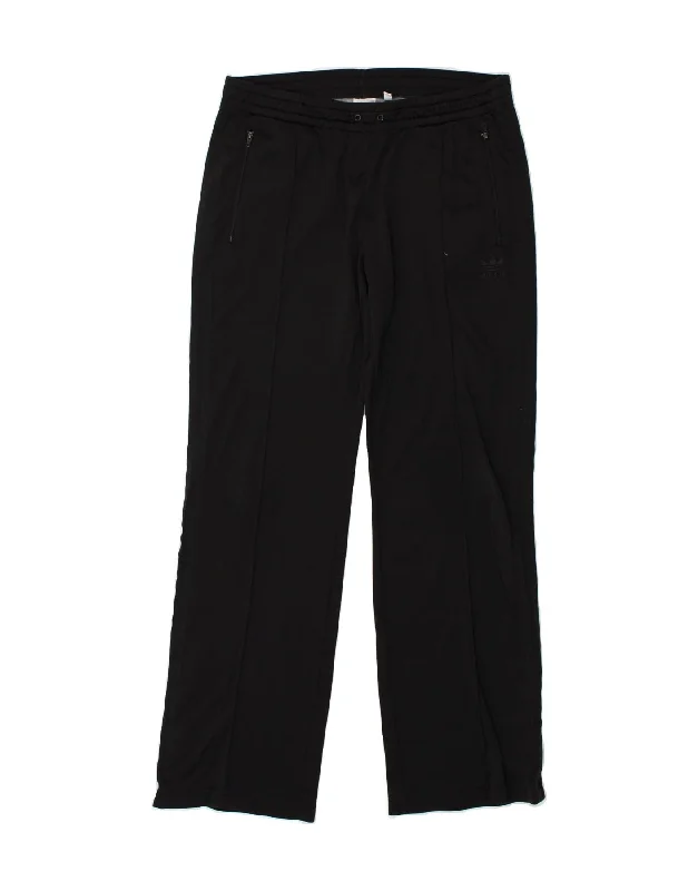 ADIDAS Womens Tracksuit Trousers EU 42 Large Black Polyester Trousers Cargo pockets