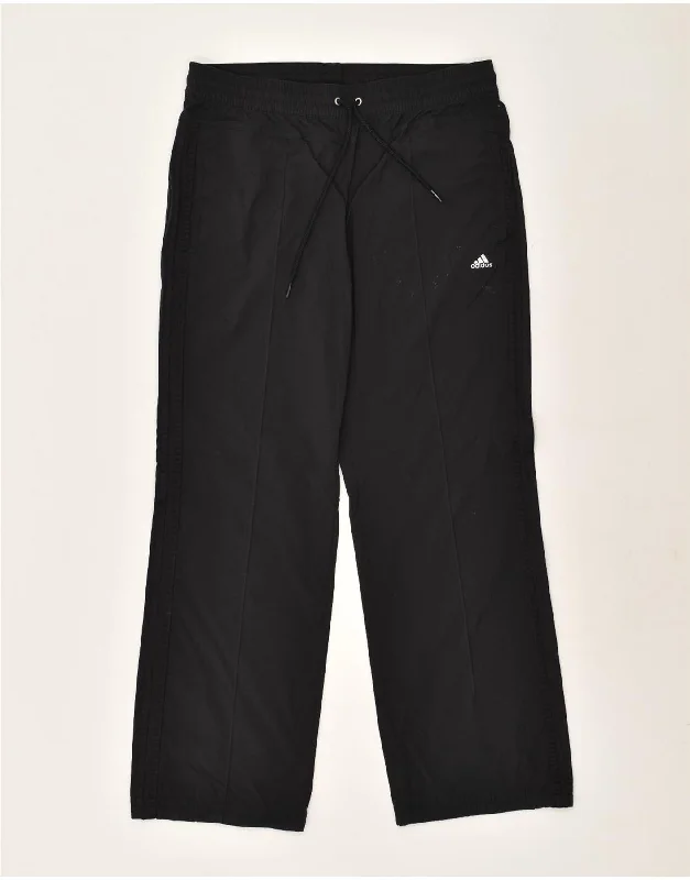 ADIDAS Womens Tracksuit Trousers Joggers UIK 14 Large  Black Nylon Trousers Travel Practical