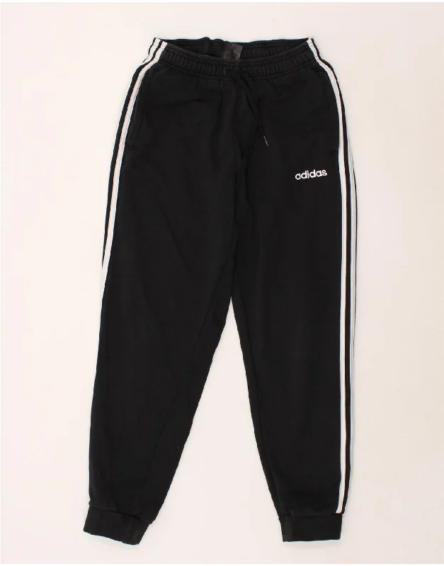 ADIDAS Womens Tracksuit Trousers Joggers UK 12 Medium Black Cotton