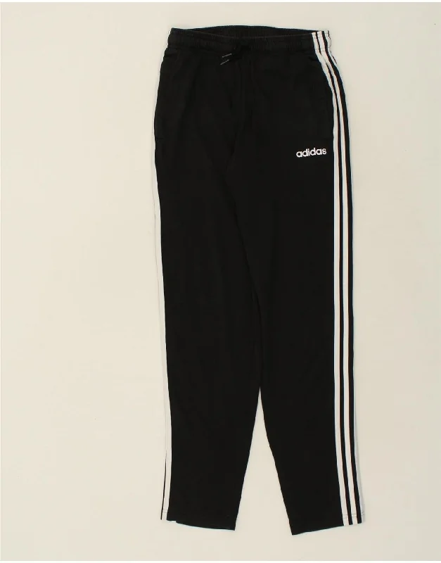 ADIDAS Womens Tracksuit Trousers Joggers UK 14 Medium Black Cotton