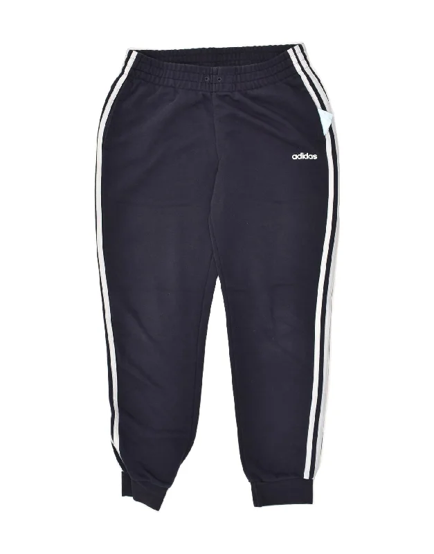 ADIDAS Womens Tracksuit Trousers Joggers UK 16/18 Large Navy Blue Cotton Trousers Velvet Soft