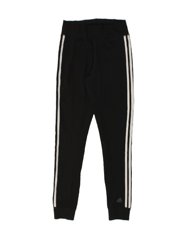 ADIDAS Womens Tracksuit Trousers Joggers UK 4-6 XS  Black Polyester Trousers Denim Blue