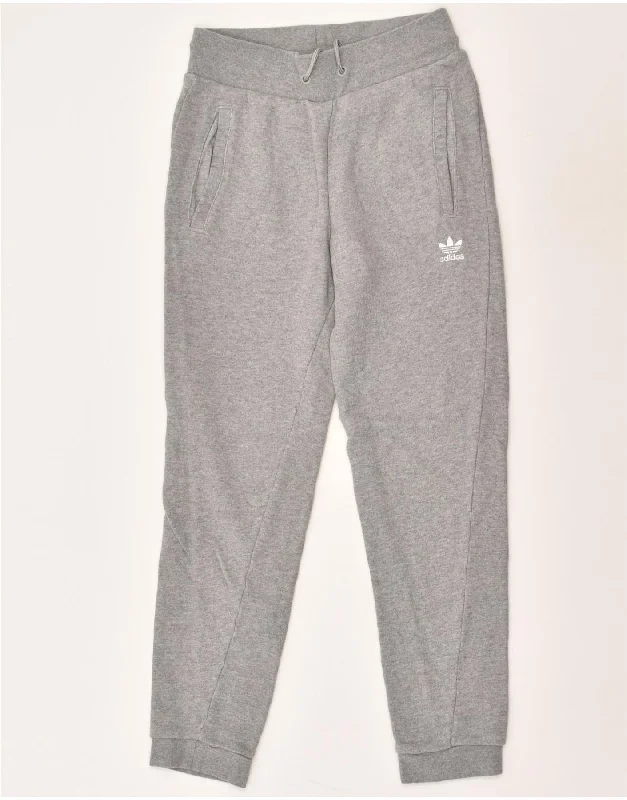 ADIDAS Womens Tracksuit Trousers Joggers UK 6 XS Grey Cotton Chinos Cotton Straight Leg
