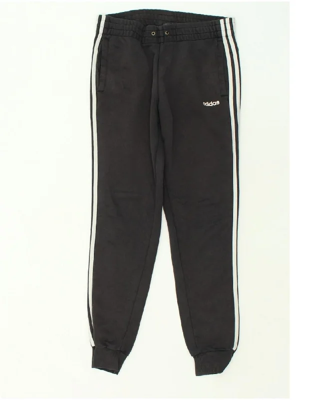 ADIDAS Womens Tracksuit Trousers Joggers UK 8/10 Small Black Cotton Trousers Formal Black