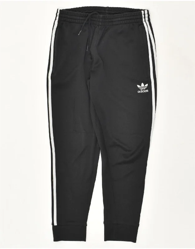 ADIDAS Womens Tracksuit Trousers Joggers UK 8 Small Black Polyester