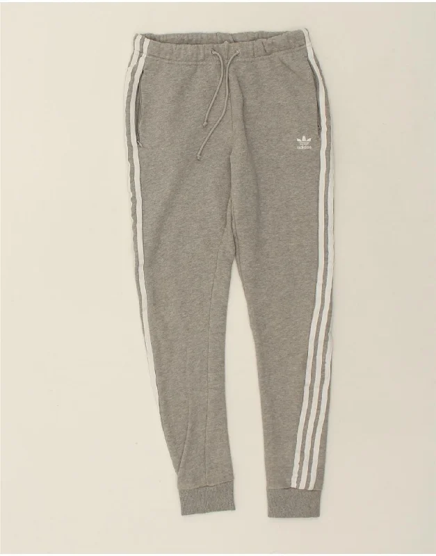 ADIDAS Womens Tracksuit Trousers Joggers UK 8 Small  Grey Cotton