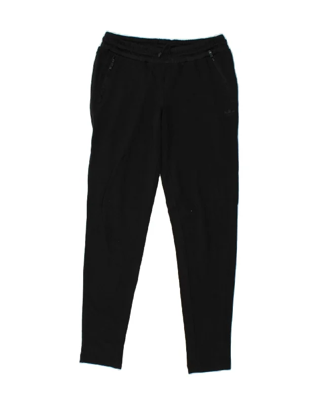 ADIDAS Womens Tracksuit Trousers UK 10 Small Black Cotton Chinos Cotton Straight Leg
