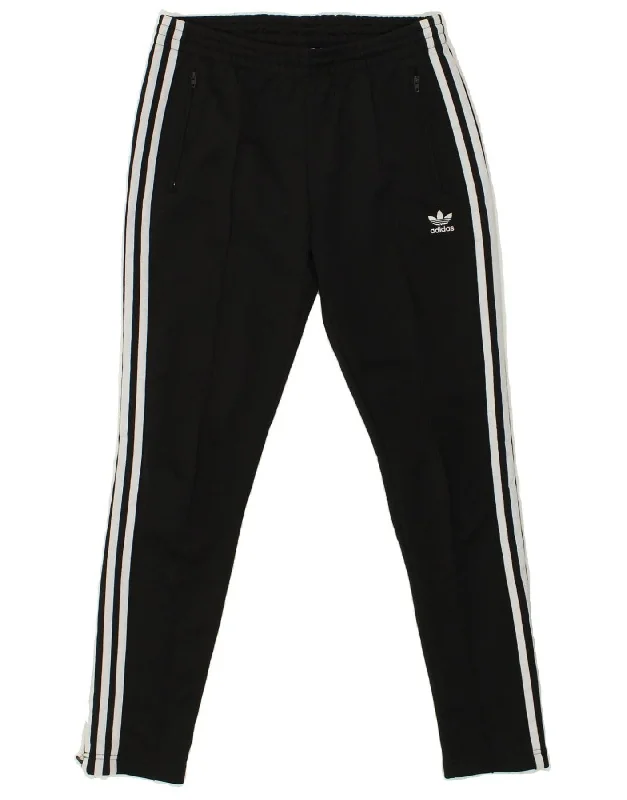 ADIDAS Womens Tracksuit Trousers UK 10 Small Black Cotton Trousers fashionable trendy
