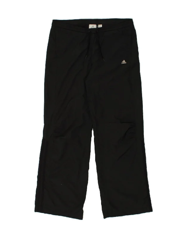 ADIDAS Womens Tracksuit Trousers UK 10 Small Black Polyester Trousers Striped Patterned