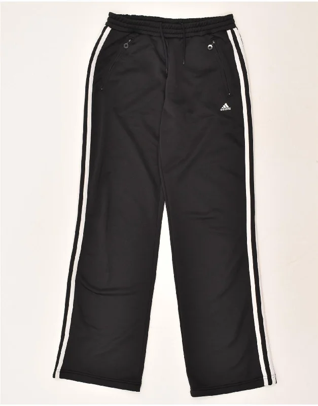 ADIDAS Womens Tracksuit Trousers UK 10 Small  Black Polyester Trousers Vintage Classic