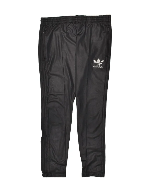 ADIDAS Womens Tracksuit Trousers UK 10 Small Black Polyester Trousers Elastic Waist Soft