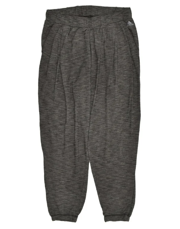 ADIDAS Womens Tracksuit Trousers UK 12/14 Medium Grey Trousers Pleated Formal