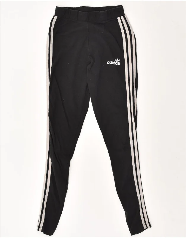ADIDAS Womens Tracksuit Trousers UK 12 Medium Black Cotton Trousers Cargo Utility