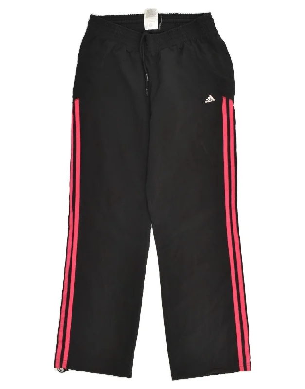 ADIDAS Womens Tracksuit Trousers UK 12 Medium Black Polyester Trousers fashionable chic