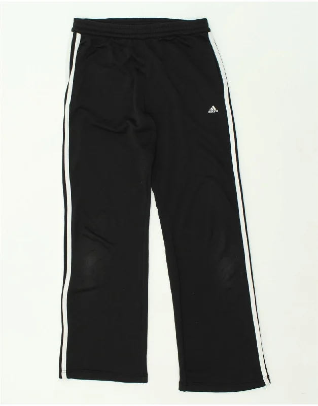 ADIDAS Womens Tracksuit Trousers UK 12 Medium Black Polyester