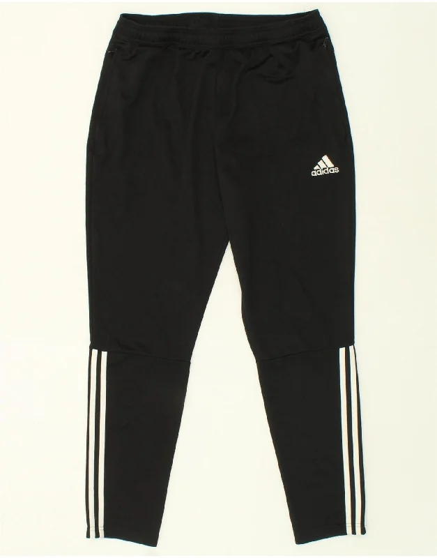 ADIDAS Womens Tracksuit Trousers UK 14 Large Black Polyester