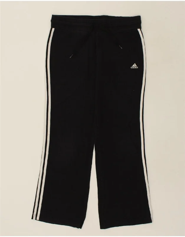 ADIDAS Womens Tracksuit Trousers UK 16 Large Black Cotton