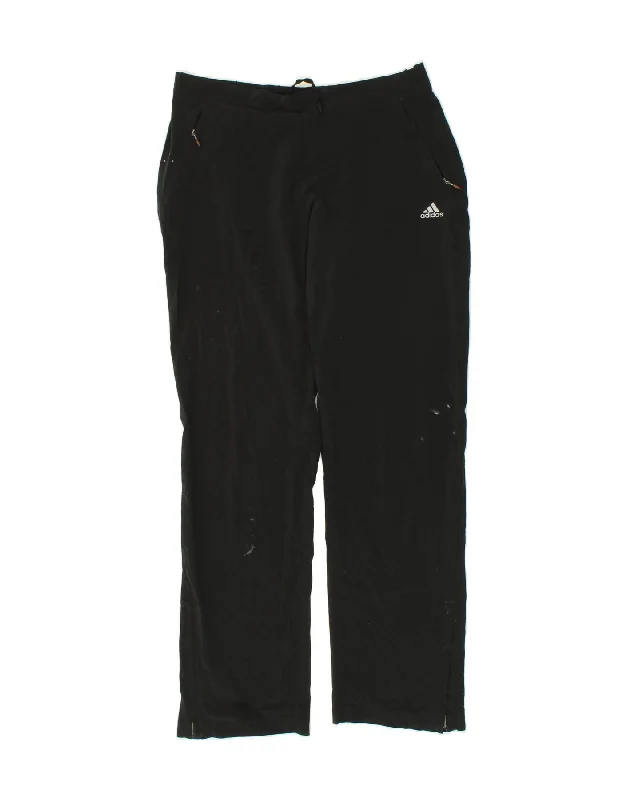 ADIDAS Womens Tracksuit Trousers UK 16 Large Black Polyester Trousers fashionable chic