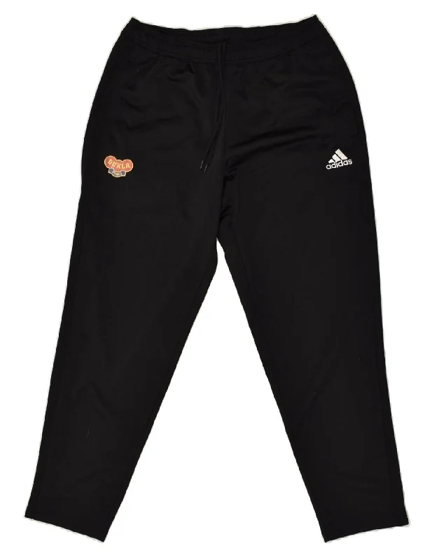 ADIDAS Womens Tracksuit Trousers UK 16 Large Black Polyester Trousers Running Lightweight