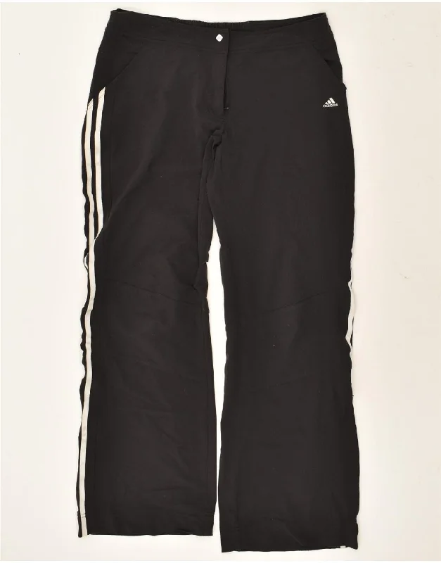 ADIDAS Womens Tracksuit Trousers UK 16 Large Black Polyester