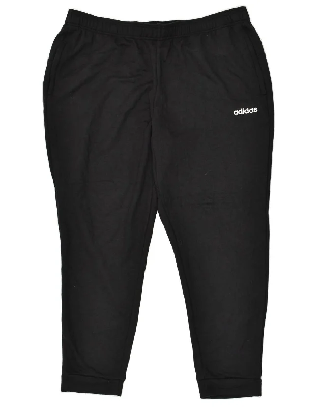 ADIDAS Womens Tracksuit Trousers UK 20 2XL Black Polyester Trousers Running Lightweight
