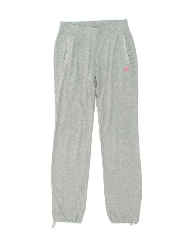 ADIDAS Womens Tracksuit Trousers UK 4/6 XS Grey Cotton