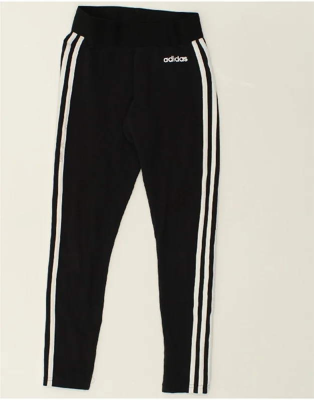 ADIDAS Womens Tracksuit Trousers UK 4 XS Black Cotton Trousers Mesh Breathable