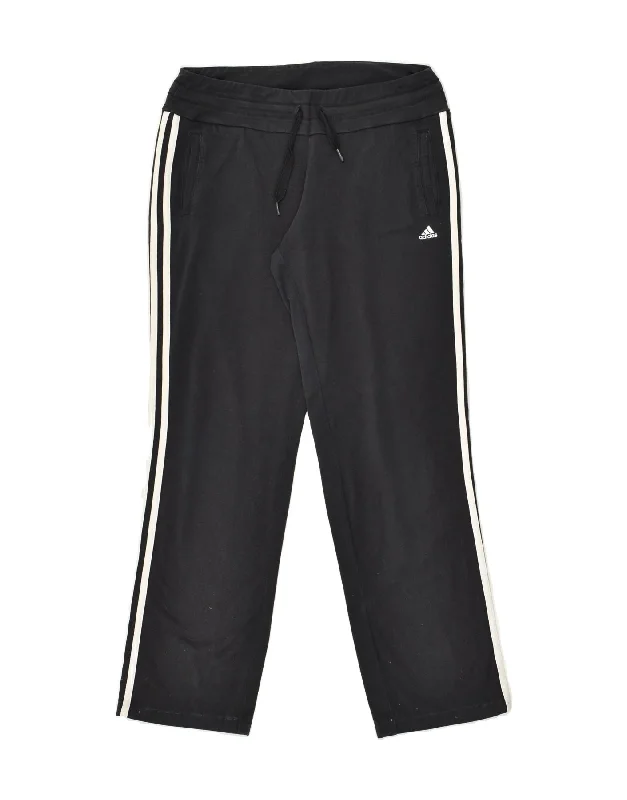 ADIDAS Womens Tracksuit Trousers UK 8/10 Small Black Trousers Striped Patterned
