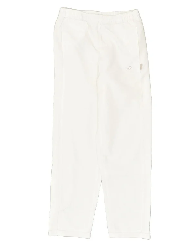 ADIDAS Womens Tracksuit Trousers UK 8 Small  White Polyester Trousers stylish modern