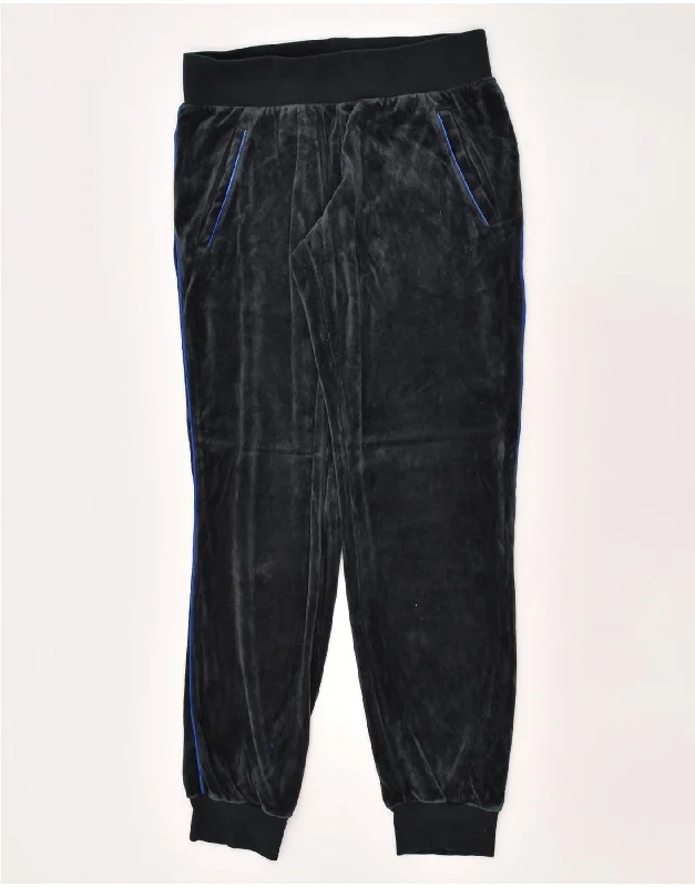 ADIDAS Womens Velour Tracksuit Trousers Joggers UK 8 Small Navy Blue Trousers Versatile Stylish