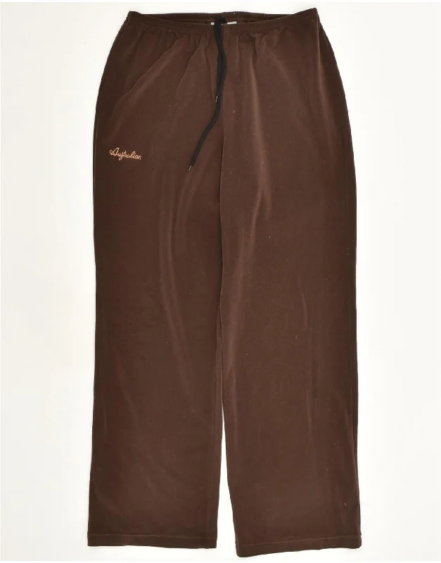 AUSTRALIAN L'ALPINA Womens Tracksuit Trousers IT 48 XL Brown Polyester Trousers Brand Named