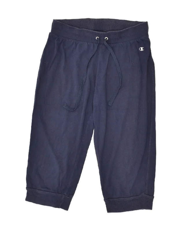CHAMPION Womens Capri Tracksuit Trousers Joggers UK 8 Small Navy Blue Trousers cozy comfortable