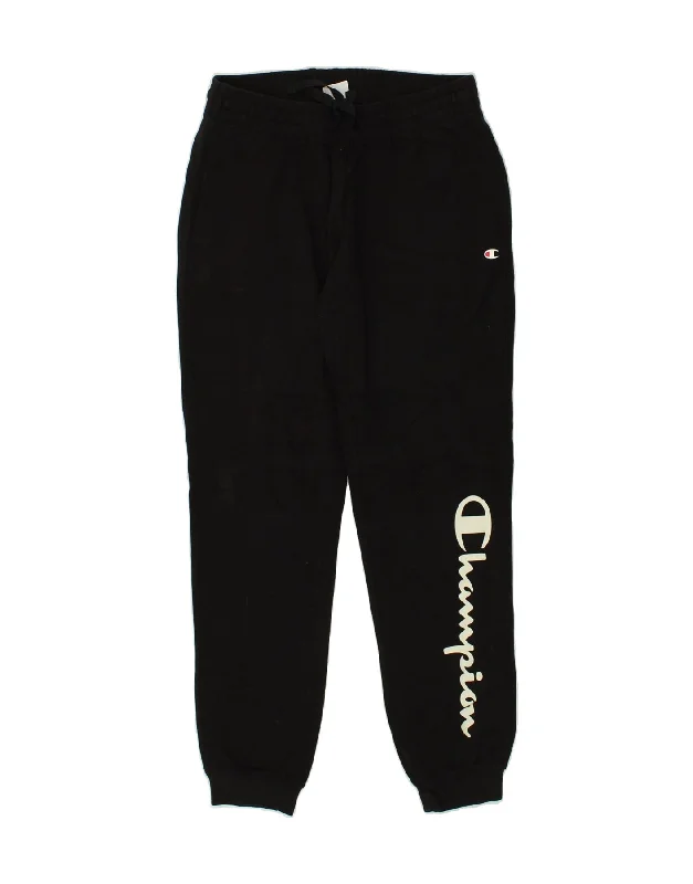 CHAMPION Womens Graphic Tracksuit Trousers Joggers UK 10 Small Black Trousers Top Rated