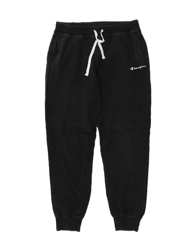 CHAMPION Womens Tracksuit Trousers Joggers Large Black Cotton