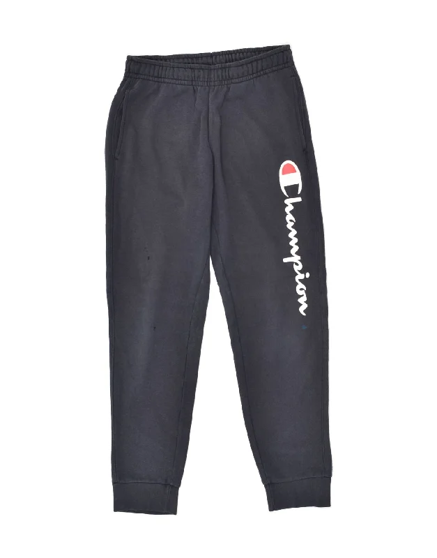 CHAMPION Womens Tracksuit Trousers Joggers UK 10 Small Navy Blue Cotton Trousers Exclusive Limited